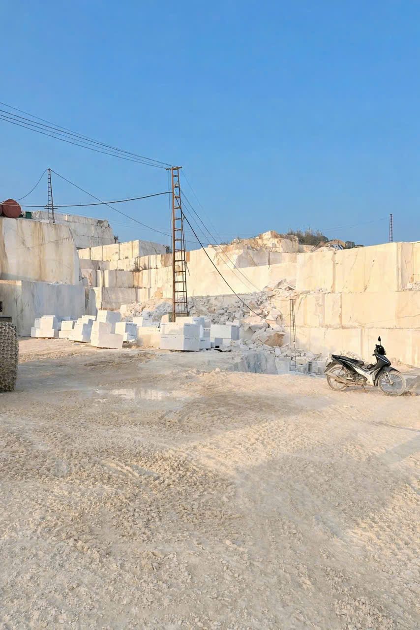 Active marble quarry face in northern Vietnam